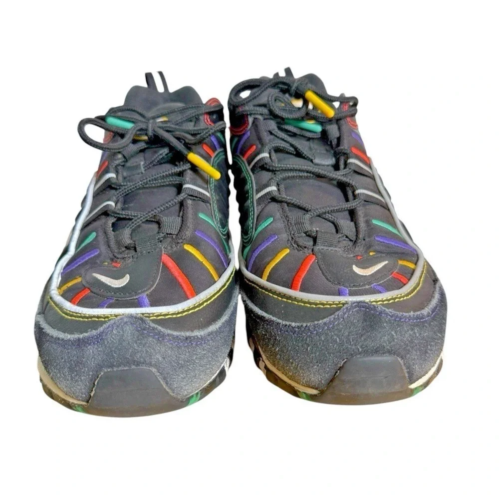 Nike Air Max 98 Womens 9 Pre-Owned Sneakers Black Multi Color BHM CI1901-023